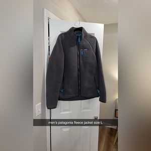 Men’s Patagonia gray fleece jacket size L